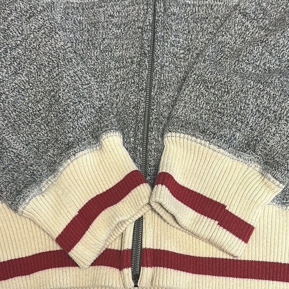 Roots Gray and Red Logo Hoodie Sweatshirt - Picture 5 of 6